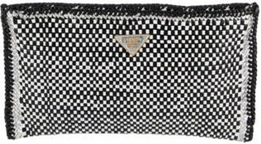 Prada Madras Woven Zip Clutch - ShopStyle