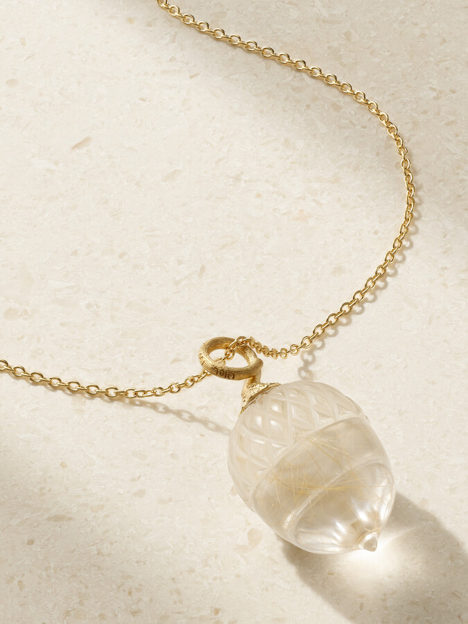 OLE LYNGGAARD COPENHAGEN Acorn 18-karat Gold Quartz Necklace - One size