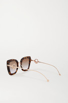 Thumbnail for your product : Fendi Cat-eye Tortoiseshell Acetate And Gold-tone Sunglasses