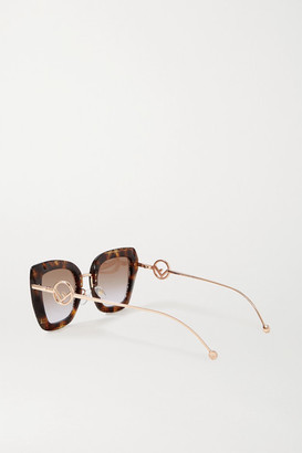 Fendi Cat-eye Tortoiseshell Acetate And Gold-tone Sunglasses