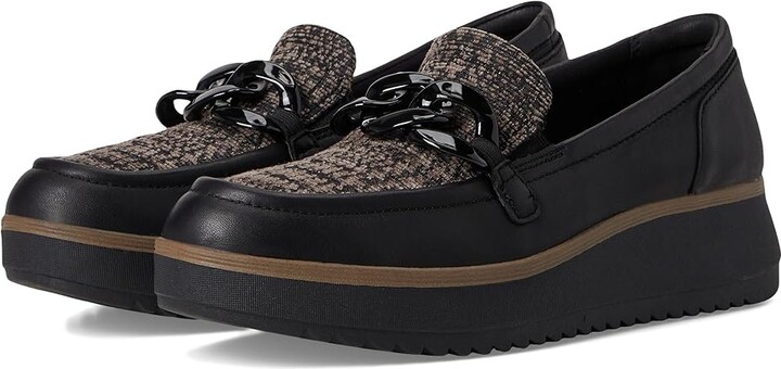 Clarks Zylah May Women's Flat Shoes Black Combi Textile Leather : 9.5 B - Medium