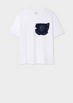 Thumbnail for your product : Paul Smith Women's White Cotton T-Shirt With Navy Ruffle Pocket