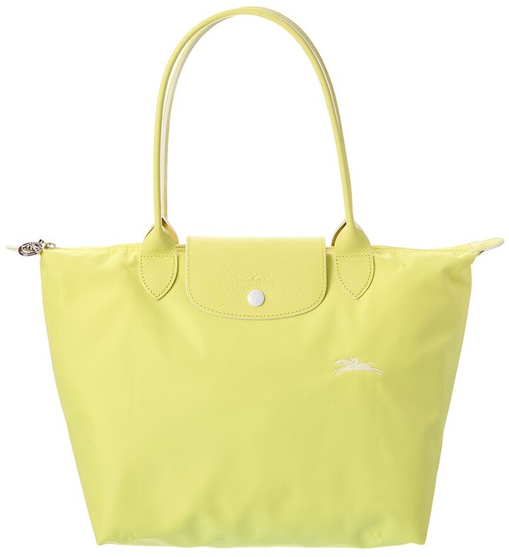 NEW LONGCHAMP Le Pliage Club Medium Small Shoulder Tote Yellow 100%  AUTHENTIC