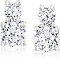 Ross-Simons Ross-Simons0.50ct.t.w.Lab-GrownDiamond2-StoneEarringsinSterlingSilver
