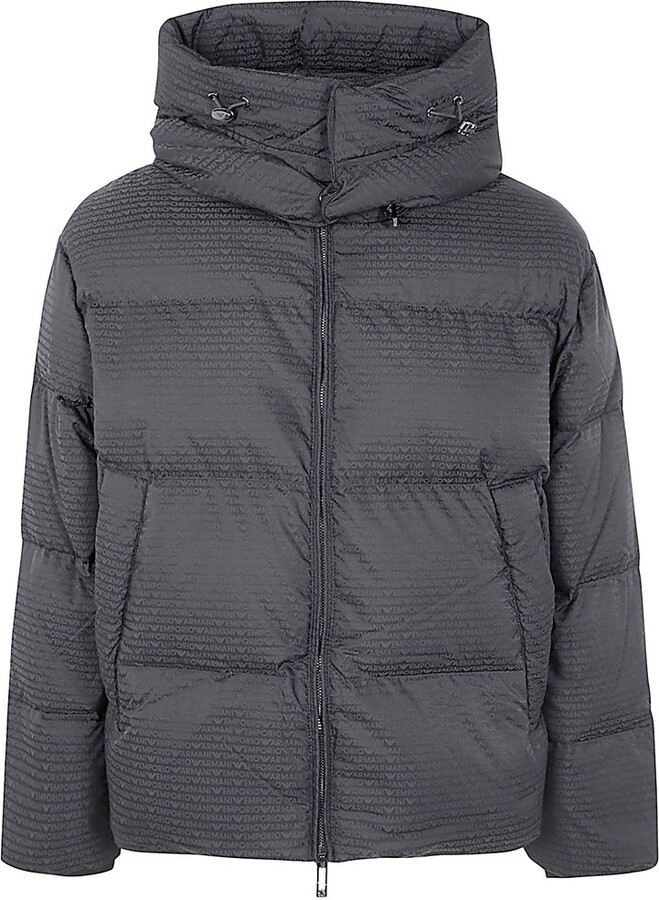 Emporio Armani Monogram Printed Down Jacket