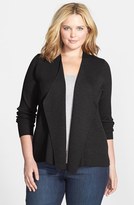 Thumbnail for your product : Eileen Fisher Angled Front Shaped Cardigan (Plus Size)