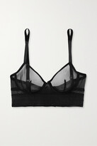 Thumbnail for your product : ELSE Bare Stretch-tulle Soft-cup Underwired Bra - Black - 32C