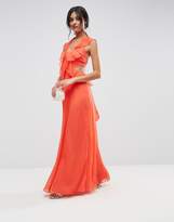 Thumbnail for your product : ASOS Design Ruffle Front Side Cut Out Maxi Dress