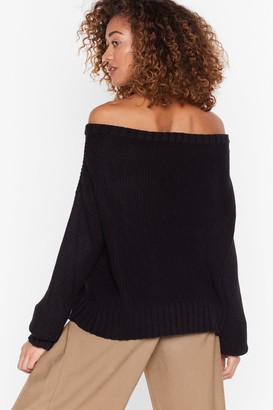 Nasty Gal Womens Knit's My Way Off-the-Shoulder jumper - Black - S