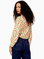 Thumbnail for your product : Topshop Petite Knot Front Top - Cream