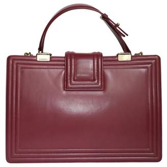 Chanel Boy Tote Burgundy Leather Handbag