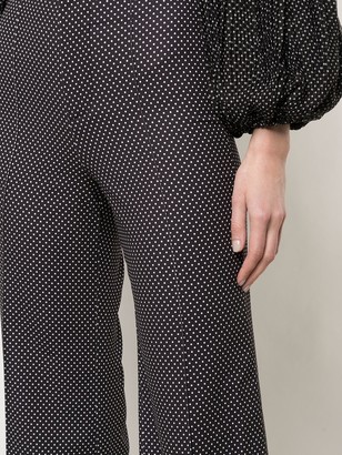 Alice + Olivia Dylan high-waist dotted trousers
