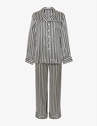 Olivia von Halle Lila Nika striped silk-satin pyjama set