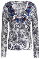Marc Jacobs Sequin-Embellished Distressed Metallic Jacquard-Knit Sweater