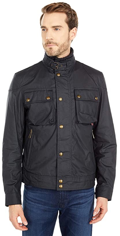 Belstaff Racemaster 6 oz Waxed Cotton Jacket (Dark Navy) Men's Clothing -  ShopStyle