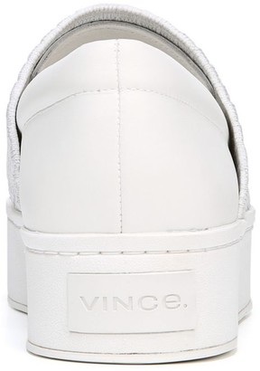 vince weadon leather knit platform sneakers