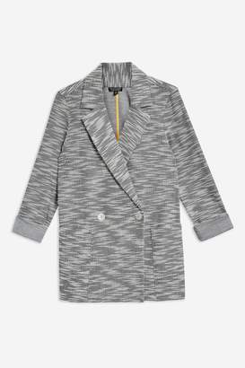 Topshop Womens Jersey Boucle Jacket - Grey