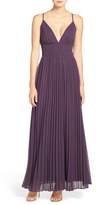 Thumbnail for your product : Lulus Plunging V-Neck Pleat Georgette Gown