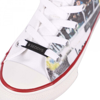 Seddys Converse Ronaldo Print Ankle-High Logo Sneakers in White - ShopStyle  Girls' Shoes