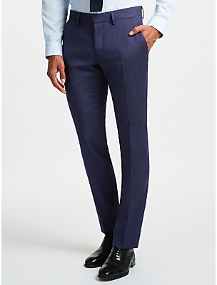 J. Lindeberg Fancy Wool Semi Plain Slim Fit Suit Trousers, Blue