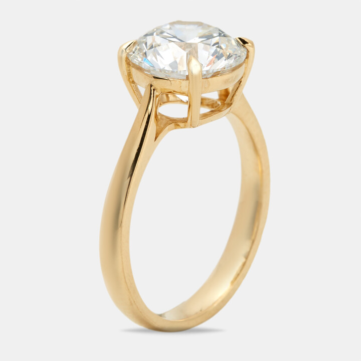 The Diamond Edit 3.00 cts Round Brilliant Lab Grown Diamond 18k Yellow Gold Ring Size 51