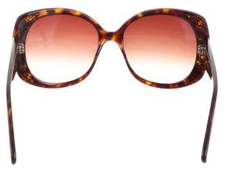 Oscar de la Renta Oversize Logo Sunglasses