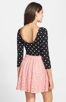 Thumbnail for your product : Frenchi Foil Lace Skater Skirt (Juniors)
