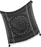 Thumbnail for your product : Zadig & Voltaire Black Woven Cotton Wrap w/Tassels