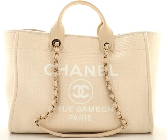 Amazing Chanel Deauville Tote bag in blue electric and orange canvas, SHW  at 1stDibs