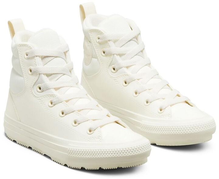 Chuck Taylor All Star Berkshire Boot faux-leather sneaker boots white mono - ShopStyle