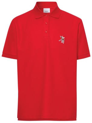 Burberry Winged Deer Oversized Polo Shirt