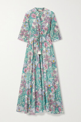 Tory Burch Floral-print Cotton-voile Maxi Dress - Green