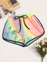 Thumbnail for your product : Shein Drawstring Waist Tie Dye Runner Shorts