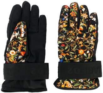 DSQUARED2 floral ski gloves