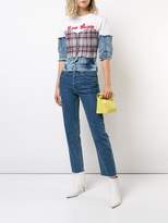 Thumbnail for your product : Natasha Zinko plaid and denim bustier top