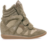 Thumbnail for your product : Isabel Marant Bekett suede and leather wedge trainers