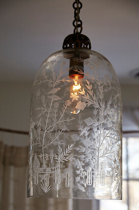 Etched Cloche Pendant By Barry Dixon in Clear