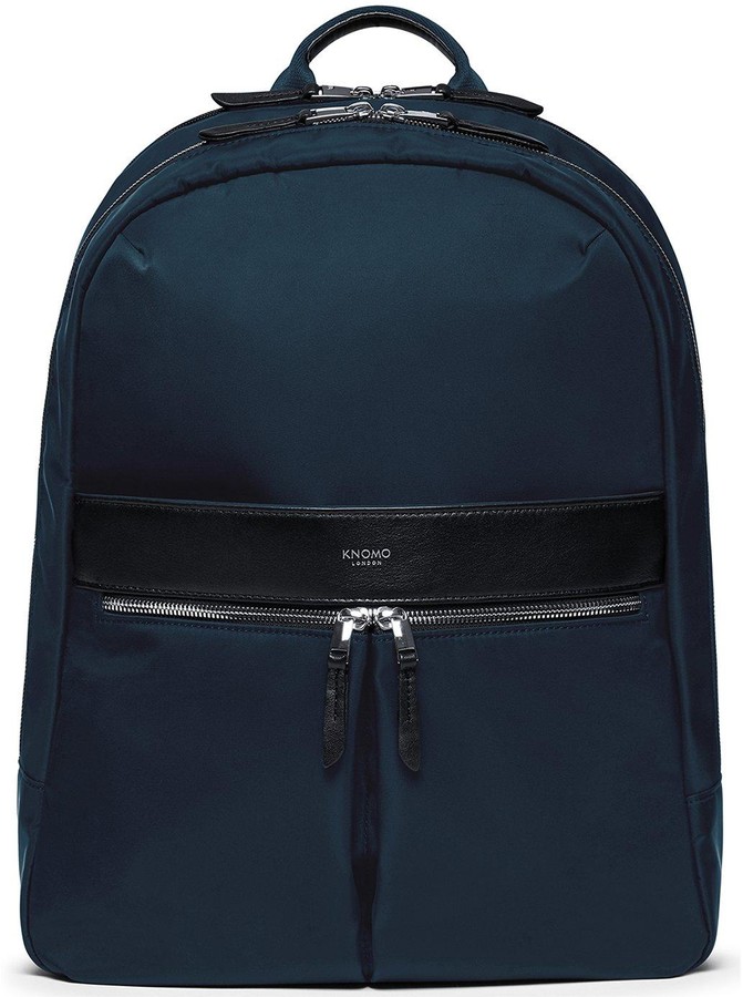 leather navy backpack