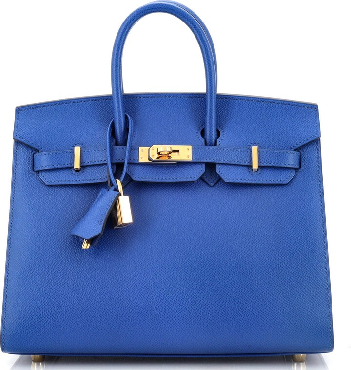 Hermes Birkin Sellier Bag Bleu France Epsom with Gold Hardware 25 -  ShopStyle