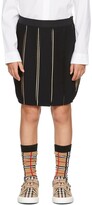Thumbnail for your product : Burberry Kids Navy Wool Icon Stripe Pleated Skirt