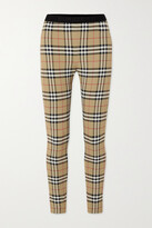 Thumbnail for your product : Burberry Checked Stretch-jersey Leggings - Beige - xx small