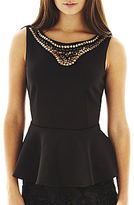 Thumbnail for your product : Bisou Bisou Sleeveless Jeweled Peplum Top