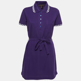 Purple Cotton Polo T shirt Dress M 