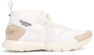 Valentino Sound High Knitted Trainers - Mens - White