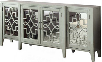 Everly Quinn Kacia Antique Gray Finish Console Cabinet