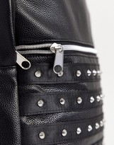Thumbnail for your product : ASOS DESIGN backpack in black faux leather with studding