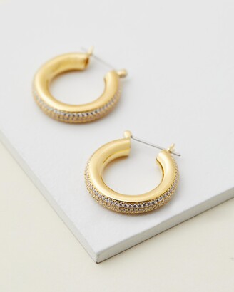 Luv Aj Women's Gold Earrings - Pave Stripe Baby Amalfi Hoops - Size One Size at The Iconic