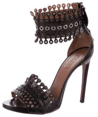 Alaia Grommet Leather Sandals