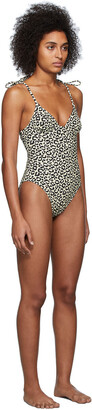 Solid & Striped Black & Beige Leopard 'The Olympia' One-Piece Swimsuit