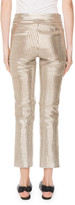 Thumbnail for your product : Isabel Marant Straight-Leg Striped Metallic Leather Cropped Pants